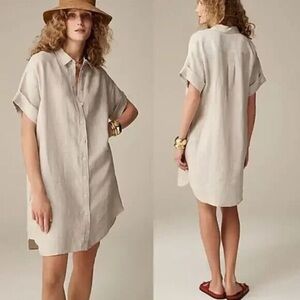 NWT J. Crew Baird McNutt Irish Linen Shirt Dress Size XXS